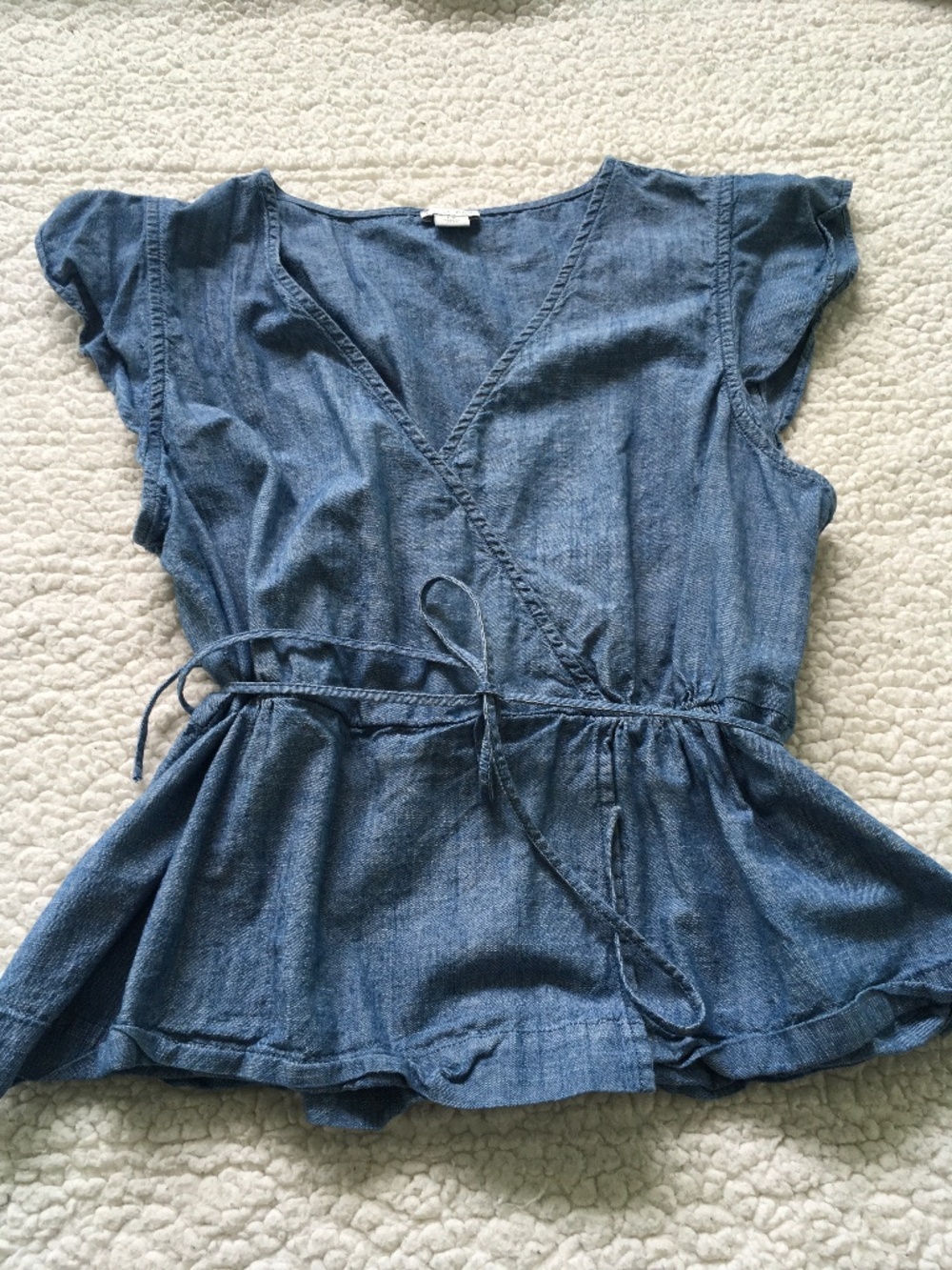 JCrew Denim Peplum Top